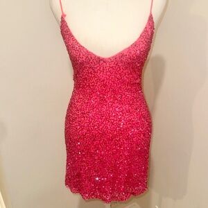 Retrofete Bright Pink Sequin Dress Size Small